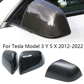 Par Tesla Model 3 Y S X 2012-2022 Uzlabot Nekustamo Sausā Oglekļa Šķiedras Auto Ārējo Durvju Sānu Atpakaļskata Spogulis Attiecas Klp Gadījumā Shell