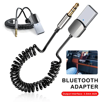 Bluetooth 5.0 Raidītājs Uztvērējs Bezvadu Adapteri USB Powerd Ar Mikrofona 3,5 mm AUX Auto Audio Brīvroku Zvanu Plug And Play