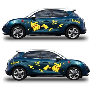 Pikaču Uzlīmes Pokemon Auto Pašlīmējošās Uzlīmes Karikatūra Cute Automašīnas Nesaskrāpētu Vāka Uzlīme Radošo Lielas Uzlīmes
